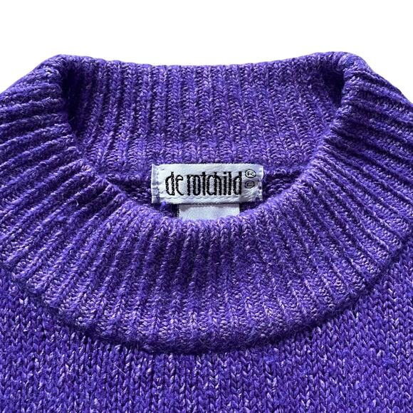 De Rotchild Silk/Angora/Lambswool Blend Mock Neck Sweater Sz L - Picture 3 of 11
